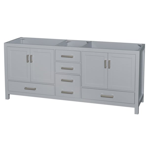 Wyndham Sheffield Gray Double Bath Vanity, Without Countertop,sink And Mirror