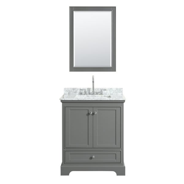 Wyndham Deborah Dark Gray Single Bath Vanity With Top And Medicine Cabinet