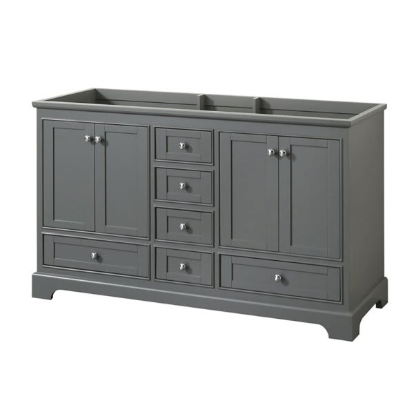 Wyndham Deborah Dark Gray Double Bath Vanity,without Countertop,sink And Mirror
