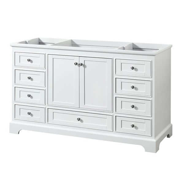 Wyndham Deborah White Single Bath VanityWithout Countertop, Sink And Mirror