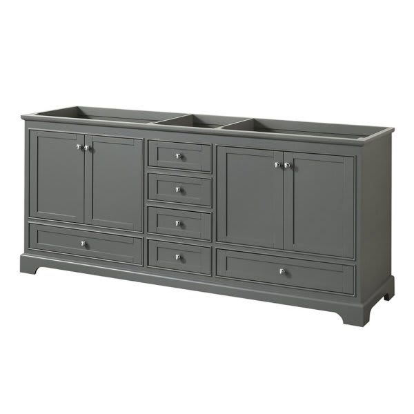 Wyndham Deborah Dark Gray Double Bath VanityWithout Countertop,sink, Mirror