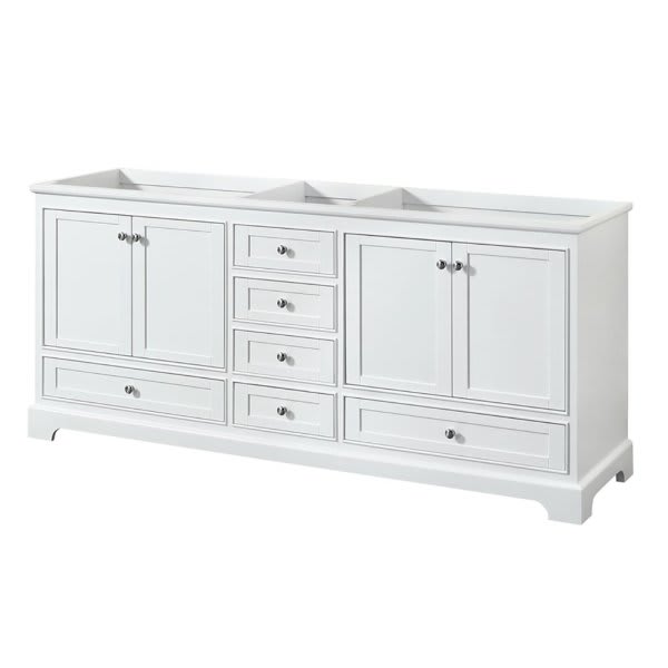 Wyndham Deborah White Double Bath VanityWithout Countertop, Sink And Mirror