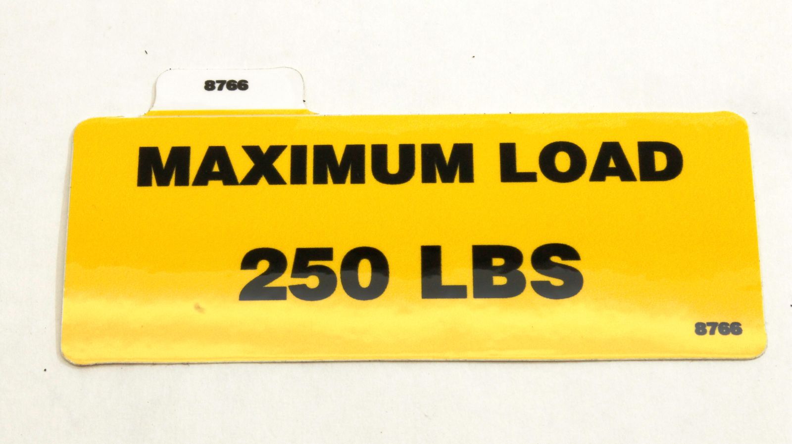 Genie Part # 8766GT – Decal,250 LB. Max.
