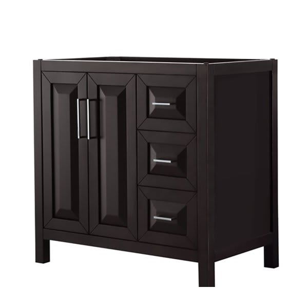 Wyndham Daria Dark Espresso Single Bath Vanity 36" Without Sink And Mirror
