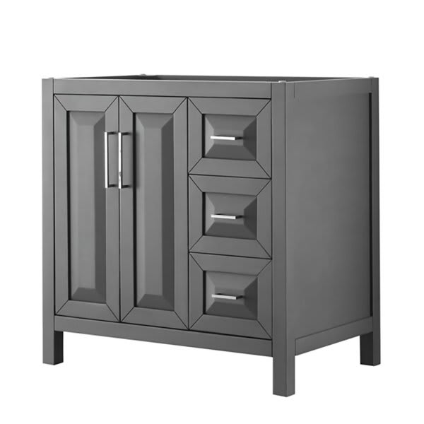 Wyndham Daria Dark Gray Single Bath Vanity 36" Without Countertop, Sink &mirror