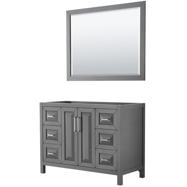 Wyndham Daria Dark Gray Single Bath Vanity 48" With 46" Mirror