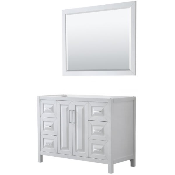 Wyndham Daria White Single Bath Vanity 48" With 46" Mirror