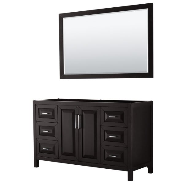 Wyndham Daria Dark Espresso Single Bath Vanity 60" With 58" Mirror
