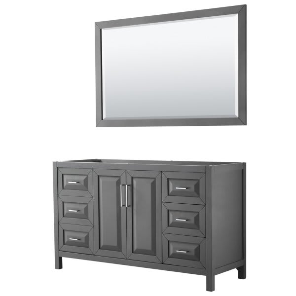 Wyndham Daria Dark Gray Single Bath Vanity 60" With 58" Mirror