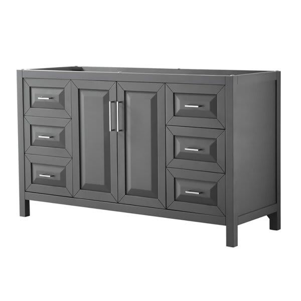 Wyndham Daria Dark Gray Single Bath Vanity 60" Without Countertop, Sink &mirror