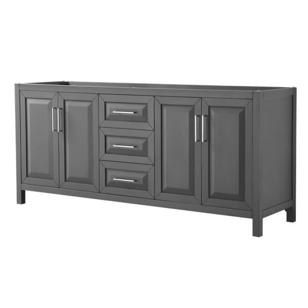Wyndham Daria Dark Gray Double Bath Vanity 80" Without Countertop, Sink &mirror