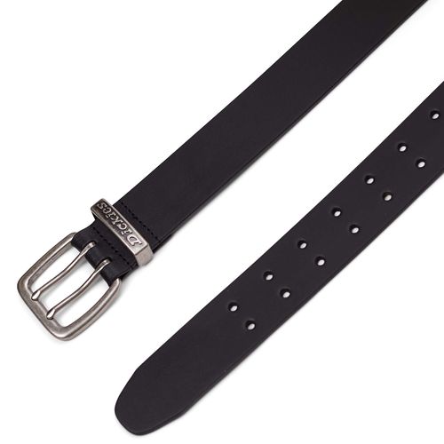 Double Prong Black Leather Belt, Large, 38-40 Waist
