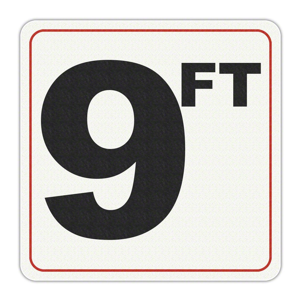 9 FT - Adhesive Depth Marker - 6 Inch x 6 Inch with 4 Inch Lettering