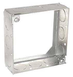 Southwire 4‑in. Galvanized Steel Square Extension Ring – 12‑Knockout, 1‑1/2‑in. Height