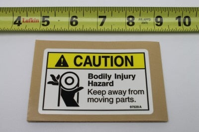 Genie Part # 97529GT – Decal, Caution, Moving Parts