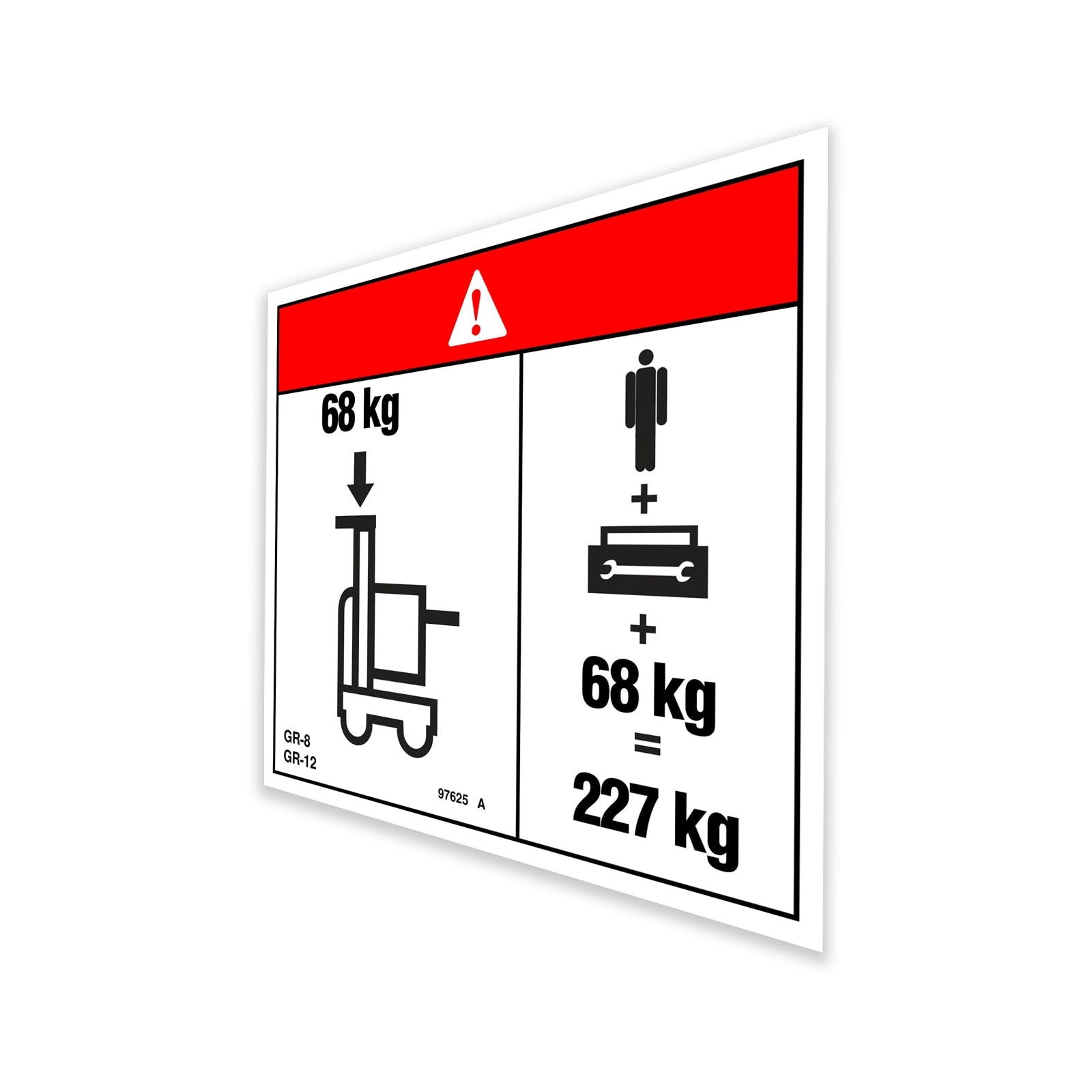 Genie Part # 97625GT – Decal, Danger, Max Cap Tray