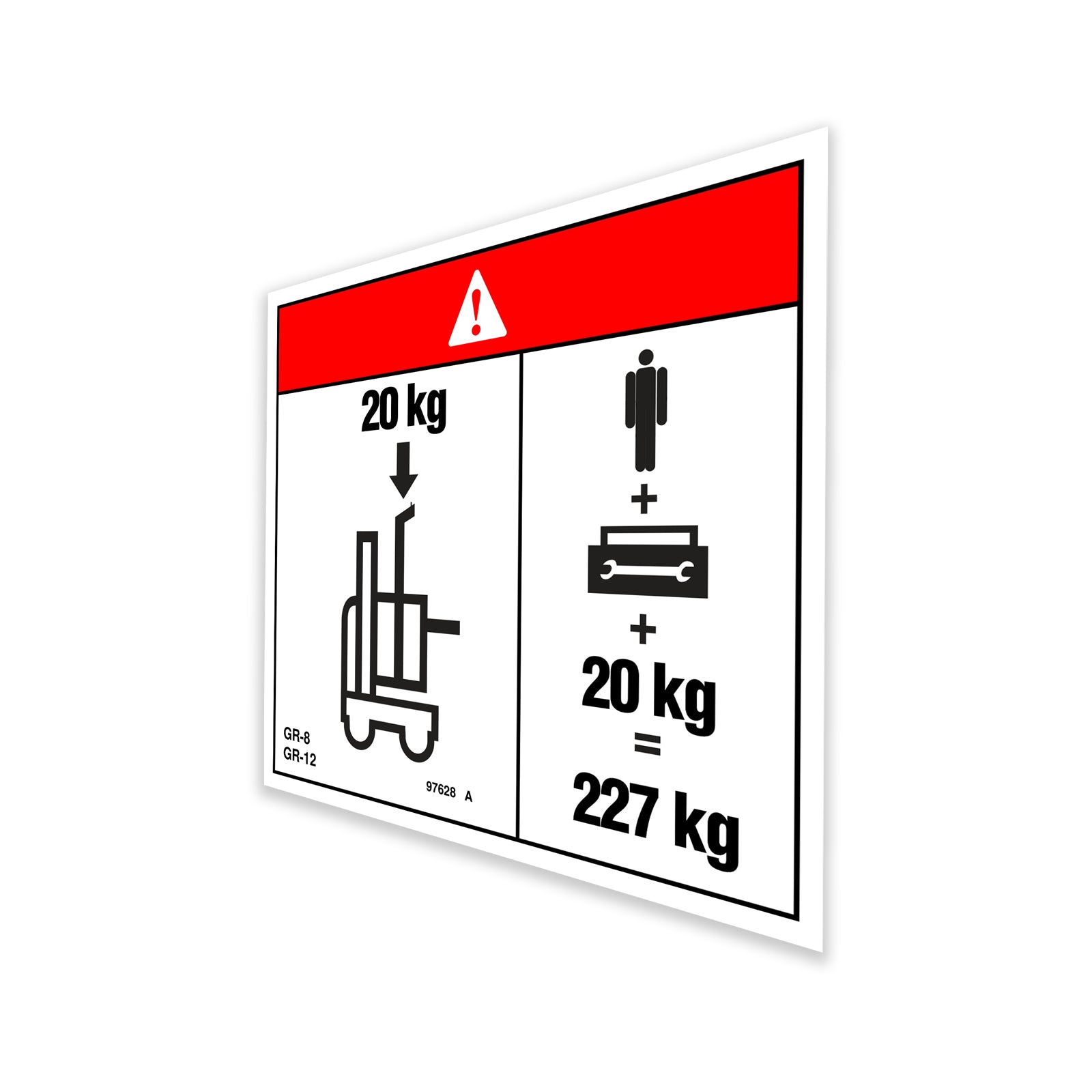 Genie Part # 97628GT – Decal, Danger, Max Cap Bike Rack