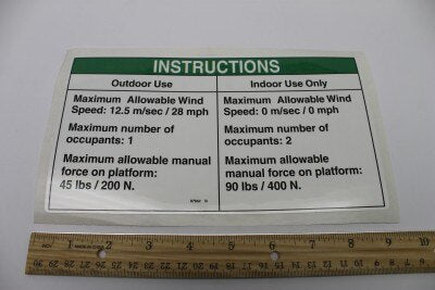 Genie Part # 97662GT – Decal, Instr-Manualfrc, Aus 3246