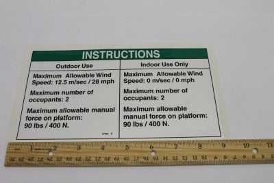 Genie Part # 97663GT – Decal, Instr-Manualfrc, Aus 400N