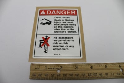 Genie Part # 97672GT – Decal, Danger, Crush Hazard