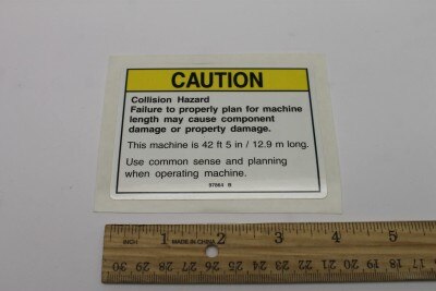 Genie Part # 97864GT – Decal, Caution, Collision Haz
