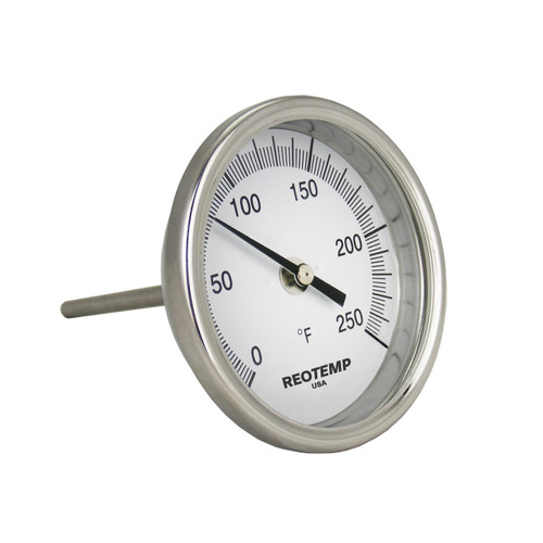 Reotemp Back Connect Bimetal Thermometer - 3 in. Dial