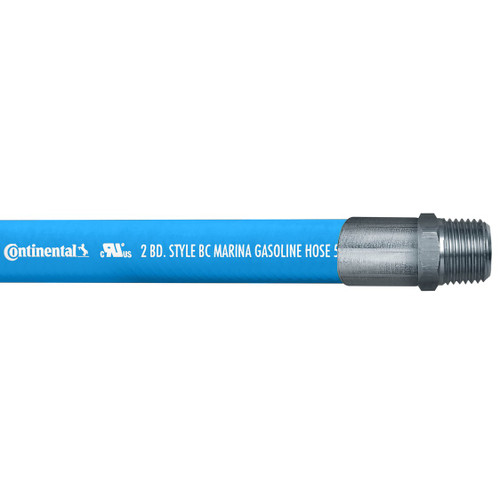 Continental ContiTech 1 in. x 9 ft. Blue BC Marina Hoses w/ Male NPT Ends