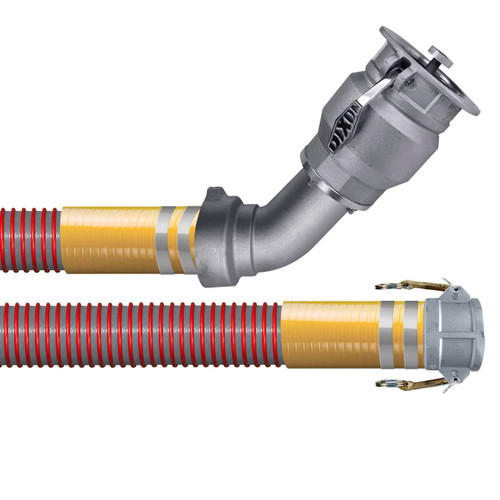 BadgerFlex Vapor HD 4 in. Heavy Duty Gasoline Vapor Recovery Hose Assemblies w/ Female Coupler x 45° Swivel Dixon VR4040CS-ALS45 Ends