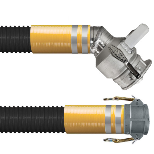 Kanaflex ST 120 VP 4 in. Vapor Recovery Hose Assemblies w/ Part C Female Coupler x 45° Rigid Dixon VR4040CS-AL45 with Handle Ends
