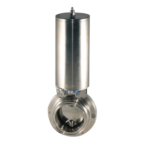 Wayland Ind. W6BFVHXTCV3DA 3 in. 316SS Pneumatic Actuated Tri-Clamp Butterfly Valve,Double Acting, FKM Seal