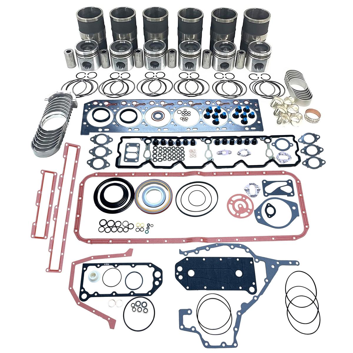Maxiforce Overhaul Engine Kit, Standard Pistons, 0.25MM Main Bearings, 0.25MM Rod Bearings, QSC 8.3 Short Liner for Cummins