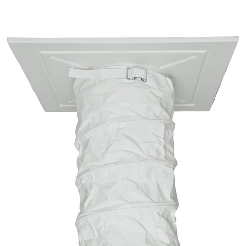 Flexaust White PVC Coated Polyester Ceiling Tile AC Hose Kit 12 in. Dia.