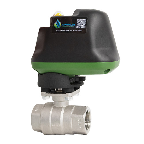 Dura DPEV-1SS 1 in. Electric Actuated Stainless Steel Ball Valve, 12V DC, ON/OFF