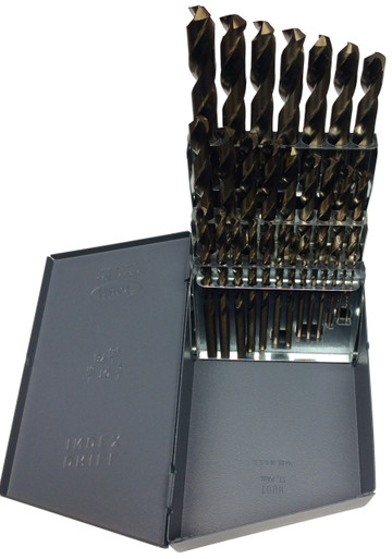 1/16"-1/2"x64ths 29 Piece Tin Coated Drill Bit Set DWD29J-TN-SET