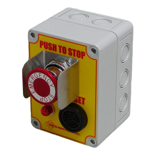Freedom Electronics FE-LOB-1039 Maintained Emergency Stop Switch w/ AC Alarm and Lamp (1-NO and 1-NC)