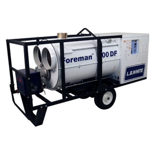 L.B. White CI500 Foreman 500 DF Ductable Dual Fuel LP/NG Indirect-Fired 120V Portable Heater - 500,000 BTU/HR