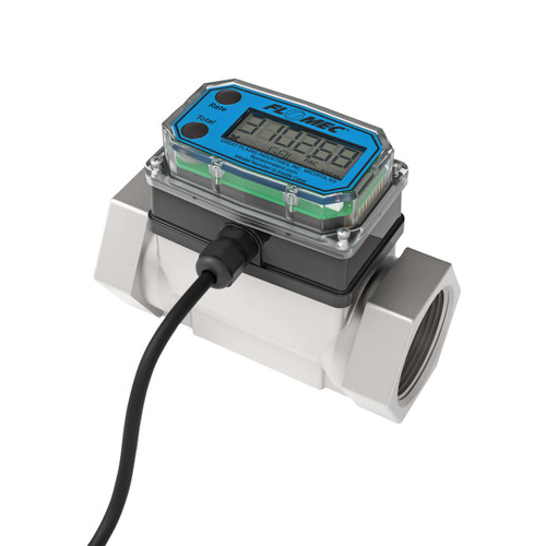 GPI G2S15N42GMX 1 1/2 in. NPT Industrial Stainless Steel Turbine Flow Meter w/ LCD Display, Pulse Out, 4-20mA