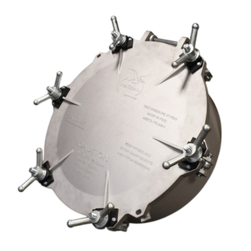 Pelican MAN-20-A-CAL-NCS-6-WB 20 in. Manlid Assembly w/ Aluminum Cover, 6 in. Carbon Steel Neck Ring & Wing Bolts