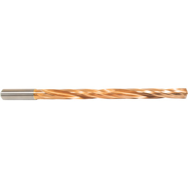 9.2 mm Dia. x 10 mm Shank x 120 mm Flute Length x 162 mm OAL, 12xD, 135 Degree, ZrCN, 2 Flute, Coolant Thru, Round Solid Carbide Drill Series/List #NG05 MT711444104