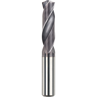 12.5 mm Dia. x 14 mm Shank x 60 mm Flute Length x 107 mm OAL, 3xD, 140 Degree, TiAlN, 2 Flute, Coolant Thru, Round Solid Carbide Drill Series/List #5601 MT9398782