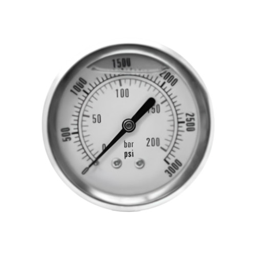 PCI PCLG-1000P-B Liquid Filled 2 1/2 in. Stainless Case x 1/4 in. NPT Back Mount Pressure Gauge, 0 - 1000 PSI