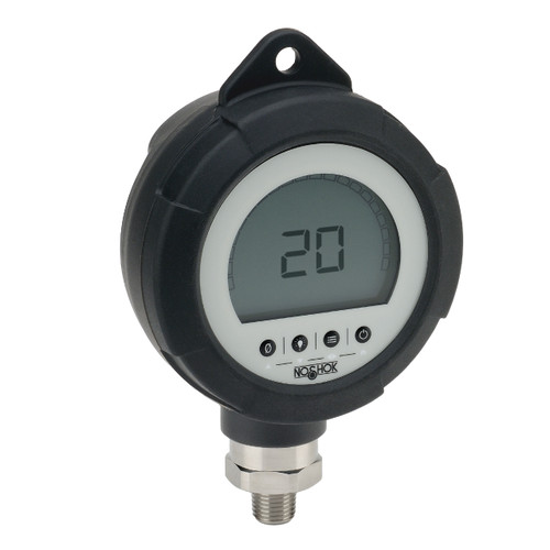 NOSHOK PGE20 Digital Gauge W/ Rubber Case Protector 1/4 in. Male NPT 0 to 6000 PSI