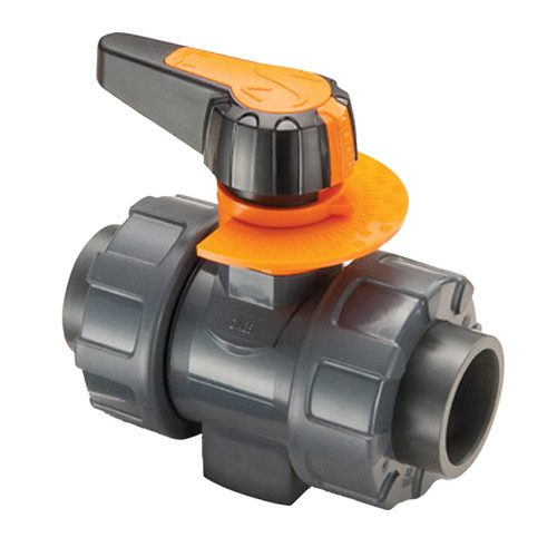 Chemline Plastics SM Series Metering Ball Valve, PVC Body, FKM Seal, Threaded Ends