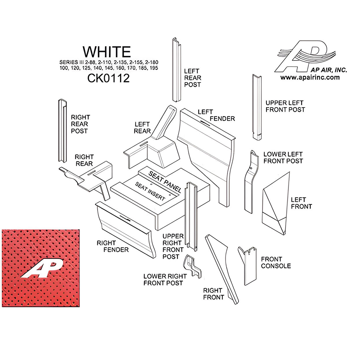 White Lower Cab Kit - Red for White