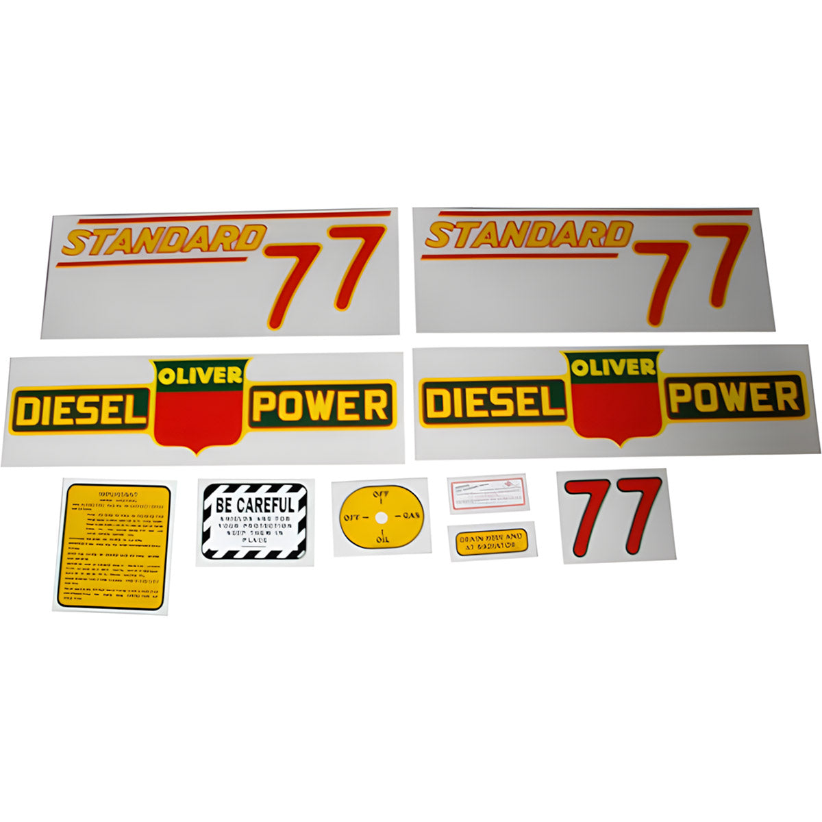 Decal Set for Oliver 77 Standard Diesel Mylar - Red Numbers