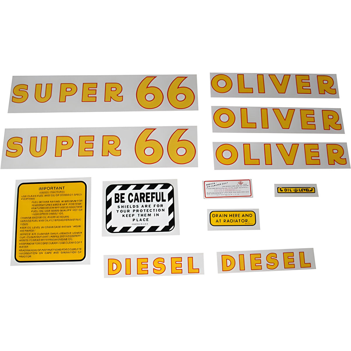 Decal Set for Oliver Super 66 Diesel Mylar