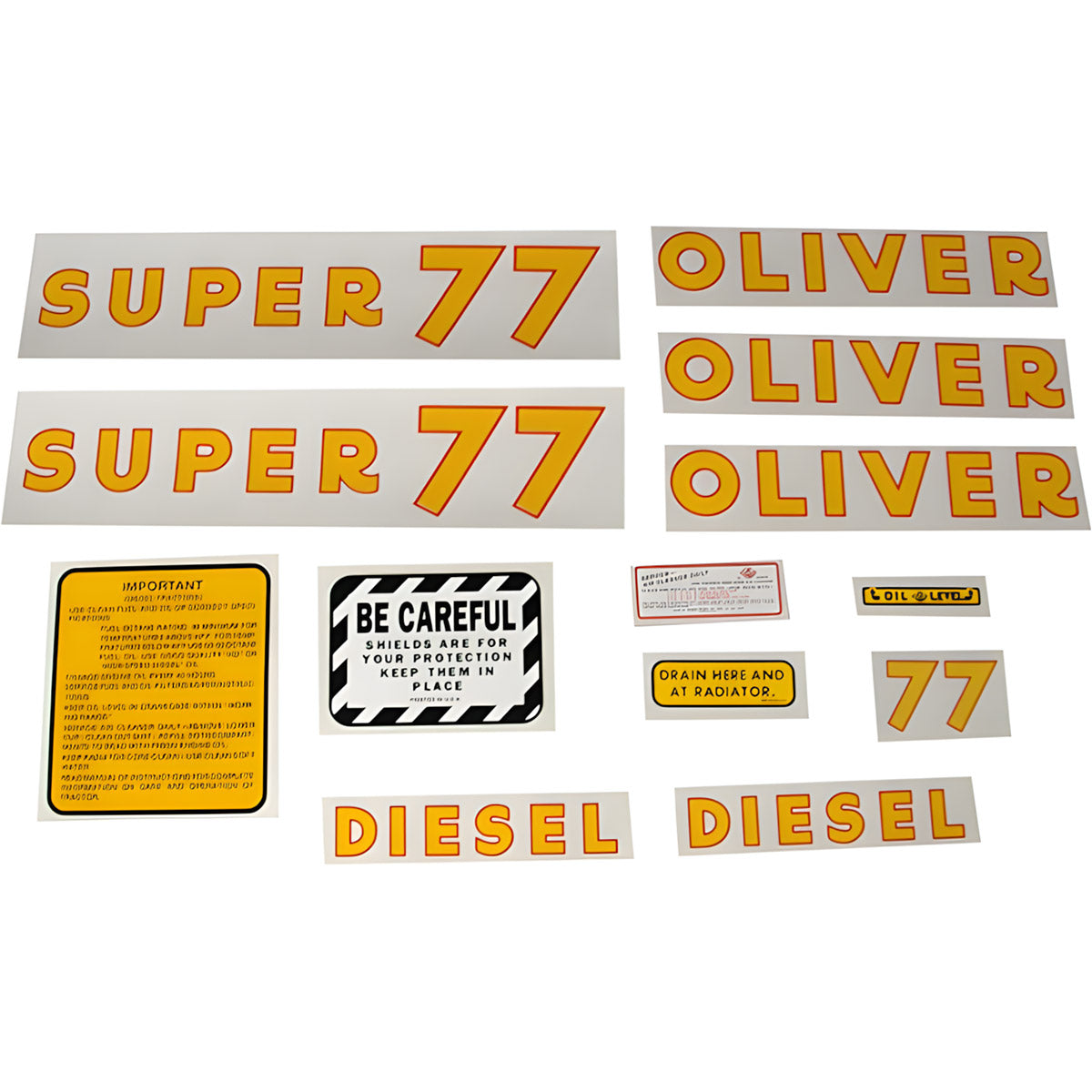 Decal Set for Oliver Super 77 Diesel Mylar