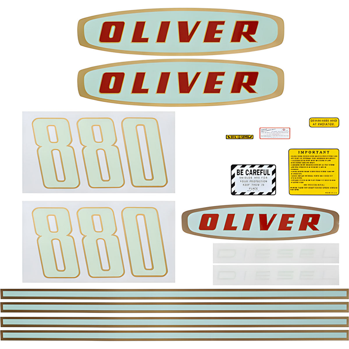Decal Set for Oliver 880 Diesel Early Mylar
