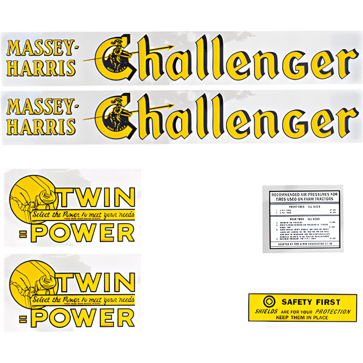 Decal Set for Massey Harris Challenger Mylar