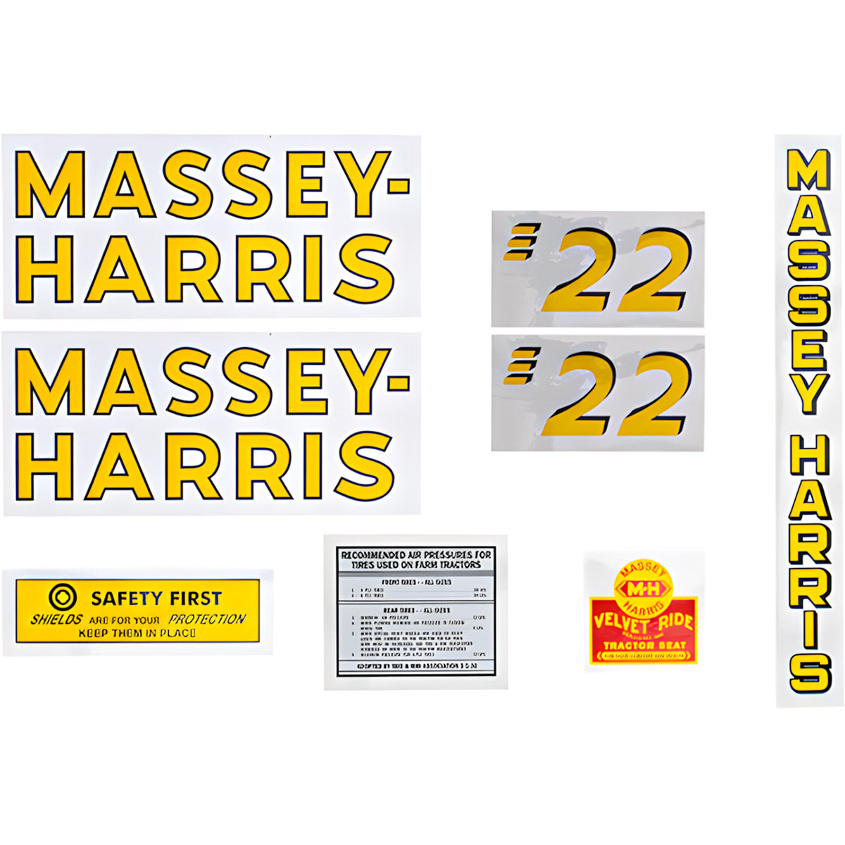 Decal Set for Massey Harris 22 Mylar